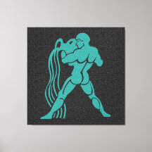 Zodiac Black and Turquoise Water Bearer Aquarius