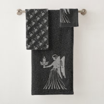Zodiac Black und Grau Angel Star Sign Virgo