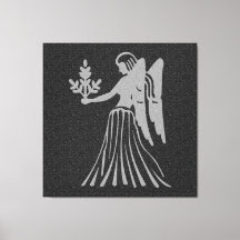 Zodiac Black und Grau Angel Star Sign Virgo