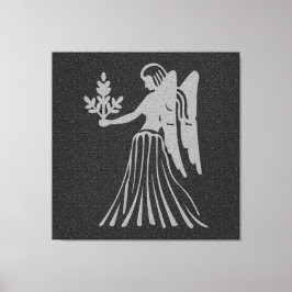 Zodiac Black und Grau Angel Star Sign Virgo Leinwanddruck