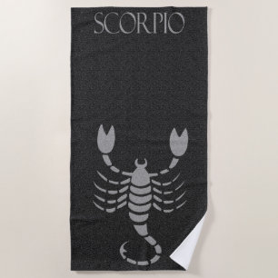 Zodiac Black und Gray Scorpion Star Sign Scorpio Strandtuch