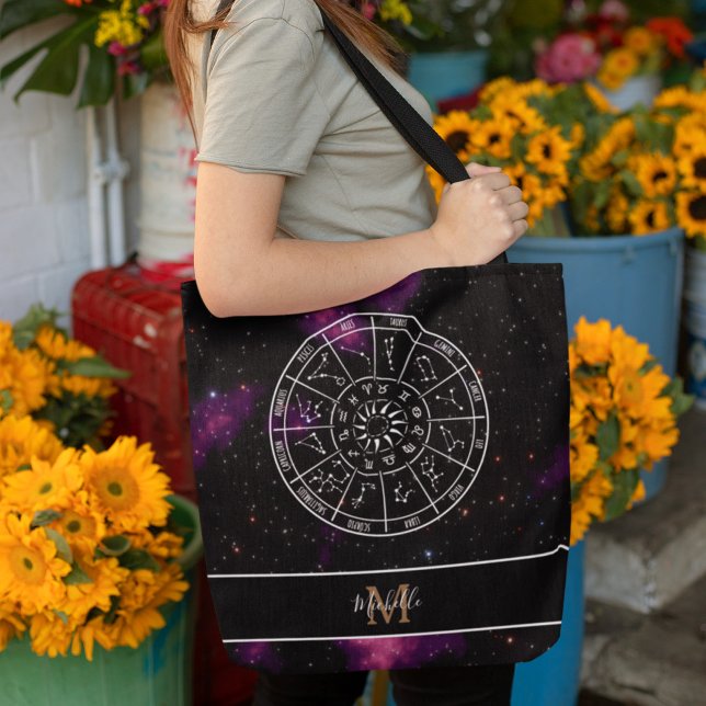 Zodiac Calendar | Astrologie-Symbole und Monogramm Tasche (Von Creator hochgeladen)