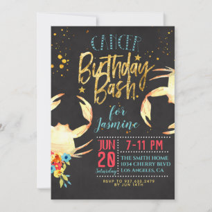 Zodiac Cancer Birthday Einladung