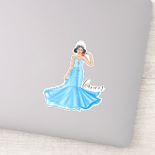 Zodiac Cancer Goddess mit Red Crab Custom Aufkleber