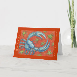 Zodiac Cancer 'Happy Birthday' Grußkarte Karte