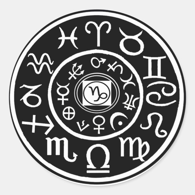 Zodiac - Capricorn-Konstellation Runder Aufkleber (Vorderseite)