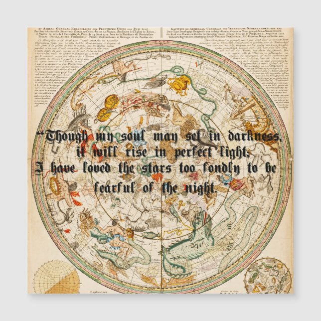 Zodiac Carte céleste Astrologie Stars Citation Art (Devant)