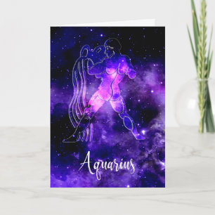 Zodiac : Carte d'anniversaire Space Aquarius