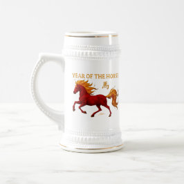 Zodiac Chinese New Year 2026 Yang Fire Horse Bierglas