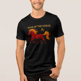 Zodiac Chinese New Year 2026 Yang Fire Horse Tri-Blend Shirt