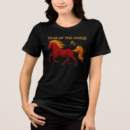 Zodiac Chinese New Year 2026 Yang Fire Horse Tri-Blend Shirt