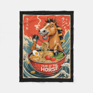 Zodiac Chinesisches Neujahr des Pferdes 2026 Ramen Fleecedecke