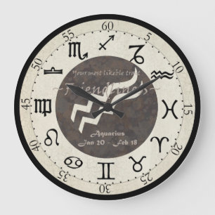 Zodiac Clock - Aquarius Große Wanduhr