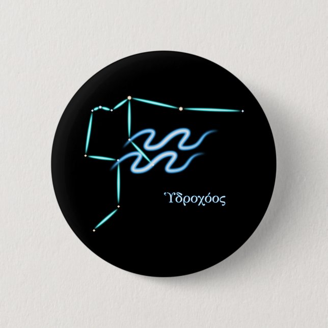 Zodiac Constellation Aquarius Button (Vorderseite)