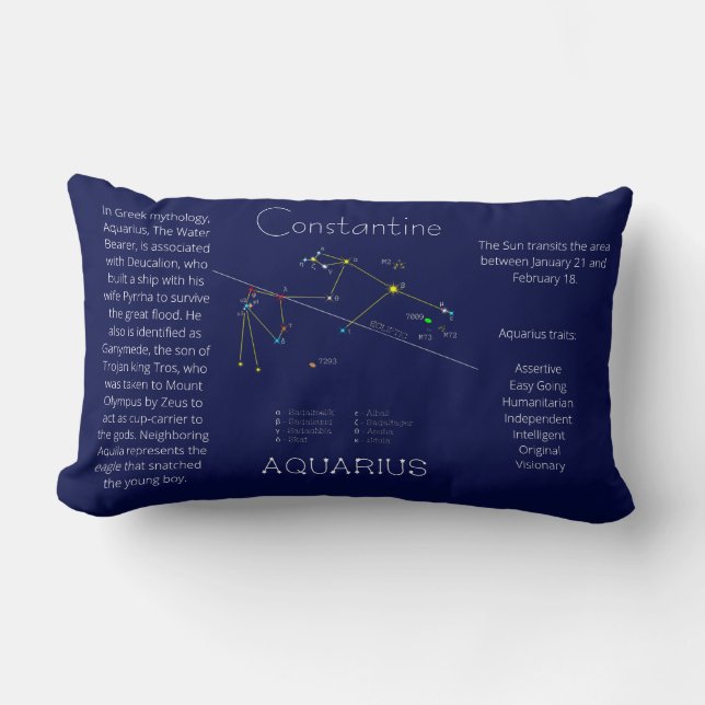 Zodiac Constellation Aquarius Funny Unique Lendenkissen (Vorderseite)