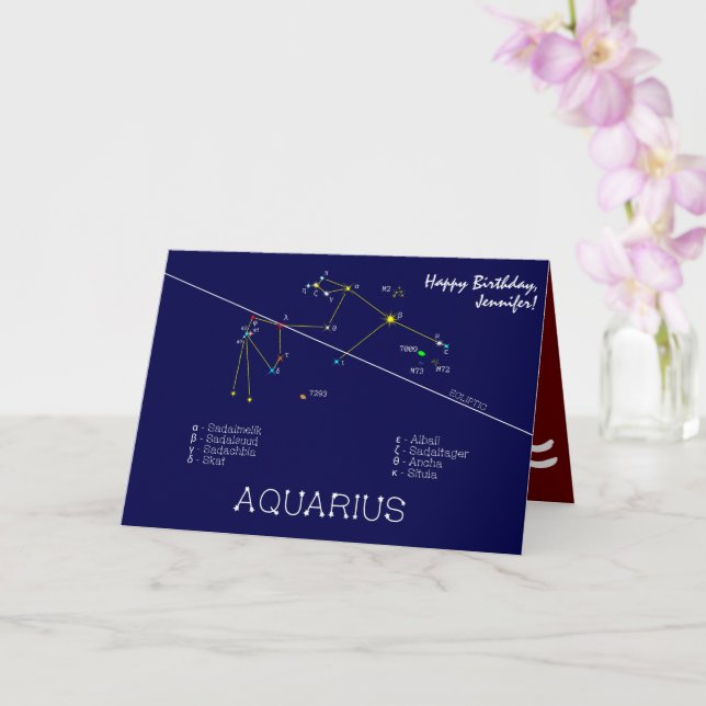 Zodiac Constellation Aquarius Karte (Orchidee)