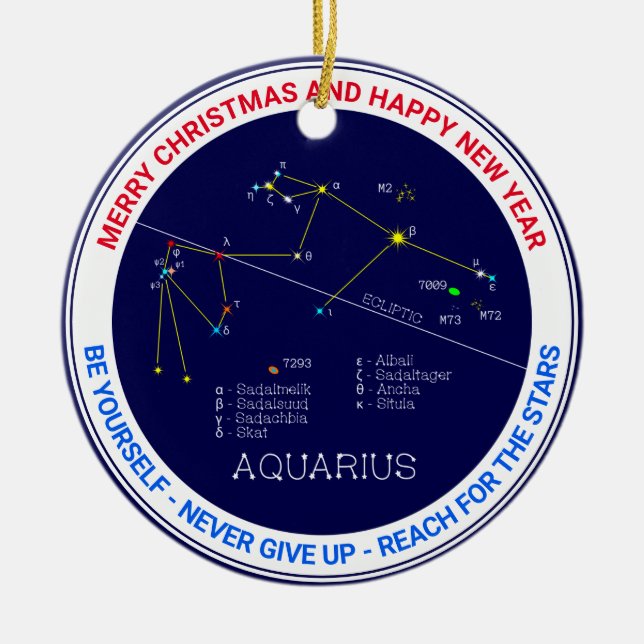 Zodiac Constellation Aquarius Keramik Ornament (Vorne)
