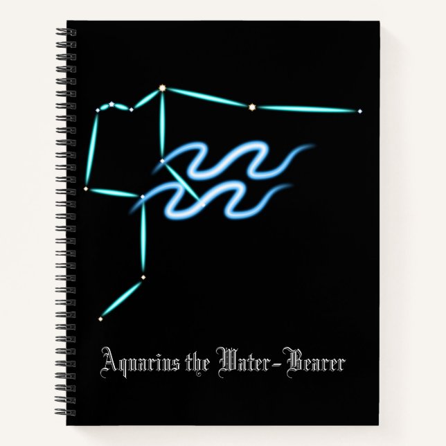 Zodiac Constellation Aquarius Notebook Notizbuch (Vorderseite)