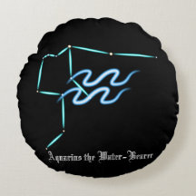 Zodiac Constellation Aquarius Rundkissen