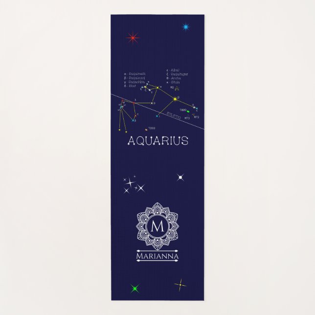 Zodiac Constellation Aquarius Yogamatte (Vorderseite)