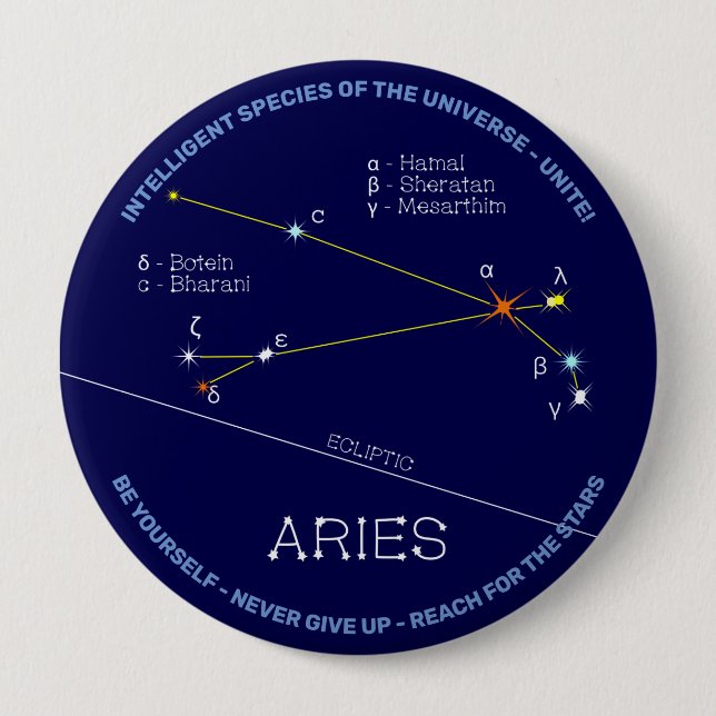 Zodiac Constellation Aries Button (Vorderseite)
