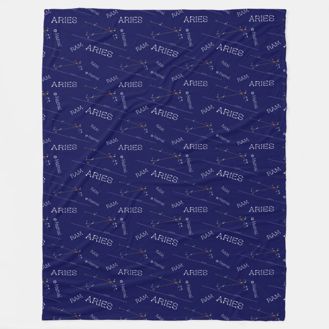 Zodiac Constellation Aries Fleecedecke (Vorderseite)