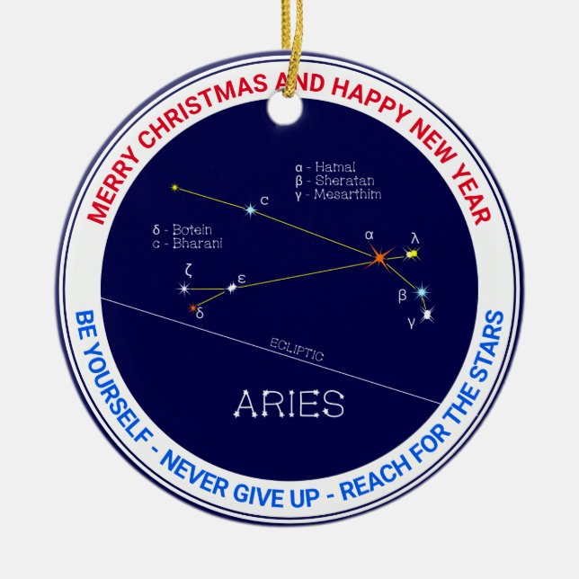 Zodiac Constellation Aries Keramik Ornament (Vorne)