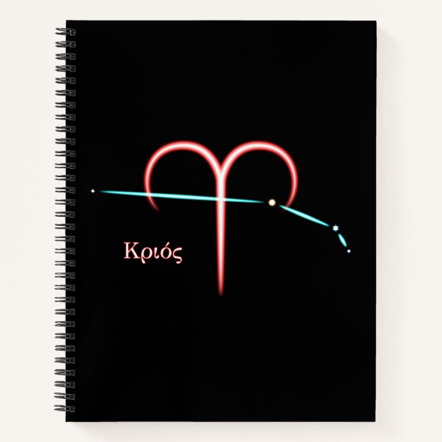 Zodiac Constellation Aries Notebook Notizbuch (Vorderseite)