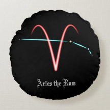 Zodiac Constellation Aries Round Pillow