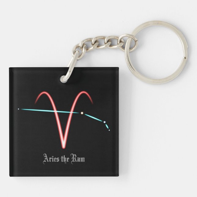 Zodiac Constellation Aries Schlüsselanhänger (Rückseite)