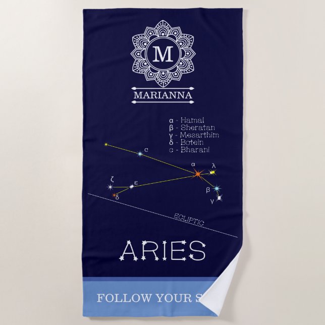Zodiac Constellation Aries Strandtuch (Vorderseite)