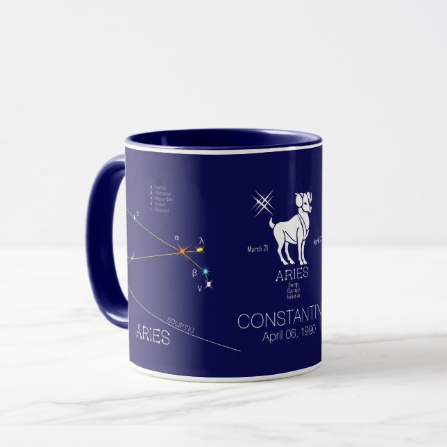 Zodiac Constellation Aries Tasse (Vorderseite Links)