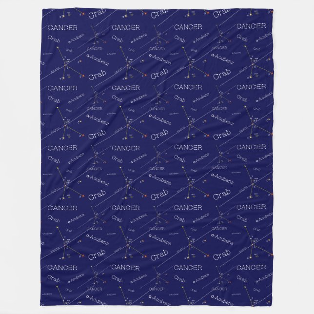 Zodiac Constellation Cancer Fleecedecke (Vorderseite)