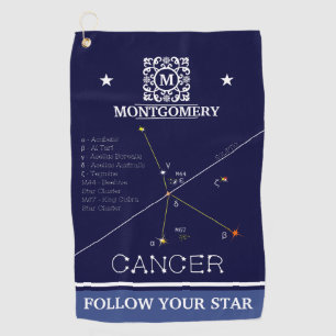 Zodiac Constellation Cancer Golfhandtuch