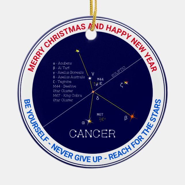 Zodiac Constellation Cancer Keramik Ornament (Vorne)