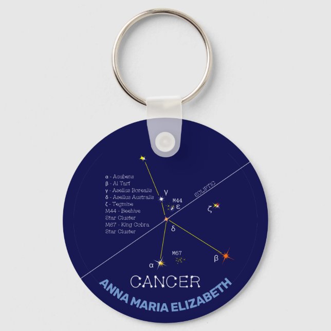 Zodiac Constellation Cancer Schlüsselanhänger (Vorderseite)