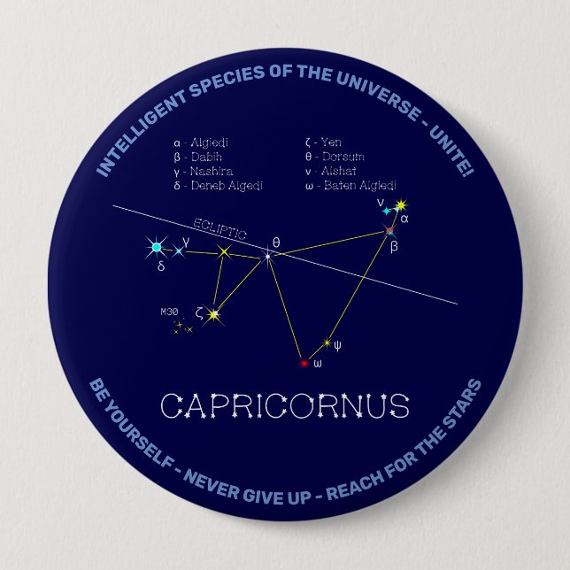 Zodiac Constellation Capricornus Button (Vorderseite)