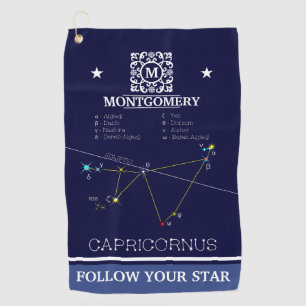 Zodiac Constellation Capricornus Golfhandtuch