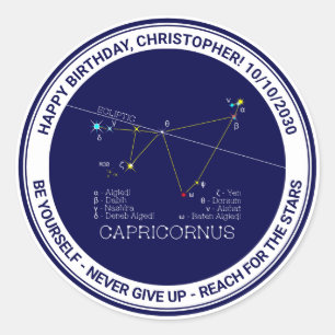 Zodiac Constellation Capricornus Runder Aufkleber