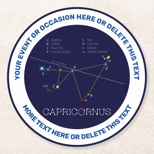 Zodiac Constellation Capricornus Runder Pappuntersetzer (Vorderseite)