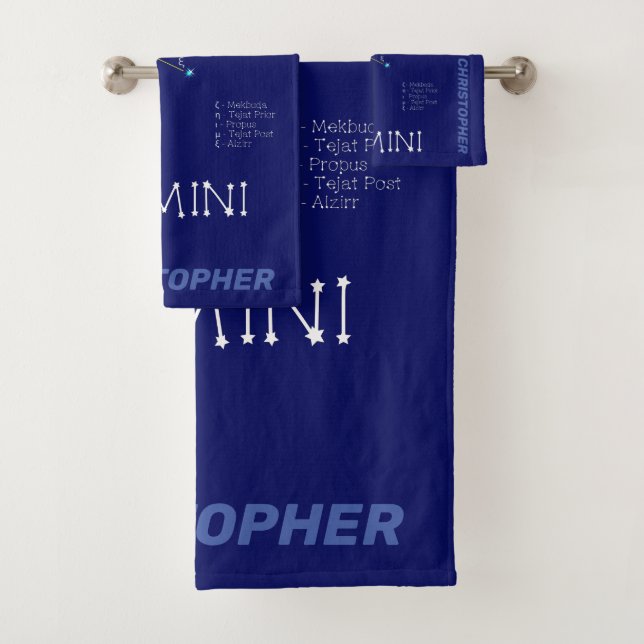 Zodiac Constellation Gemini Badhandtuch Set (Insitu)