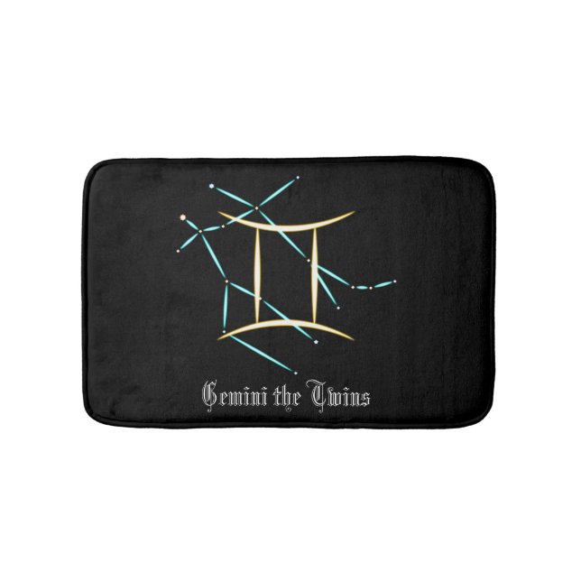 Zodiac Constellation Gemini Bath Mat Badematte (Vorderseite)