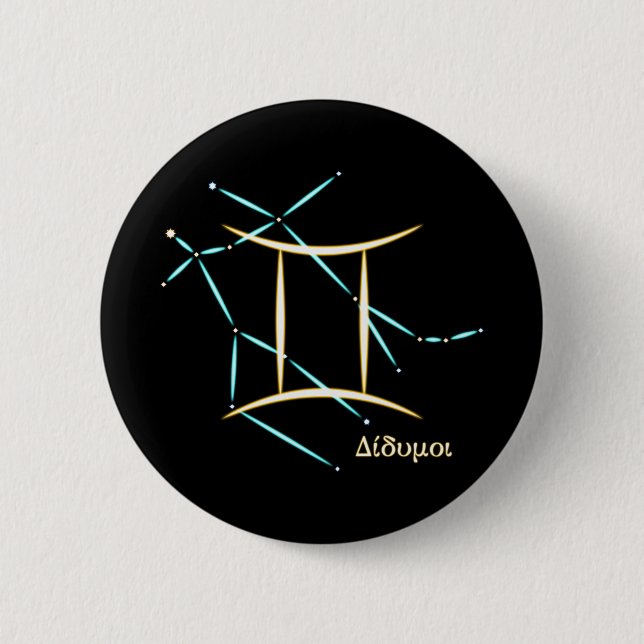 Zodiac Constellation Gemini Button (Vorderseite)
