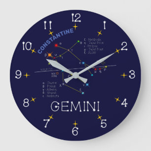 Zodiac Constellation Gemini Große Wanduhr