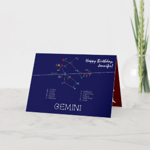 Zodiac Constellation Gemini Karte