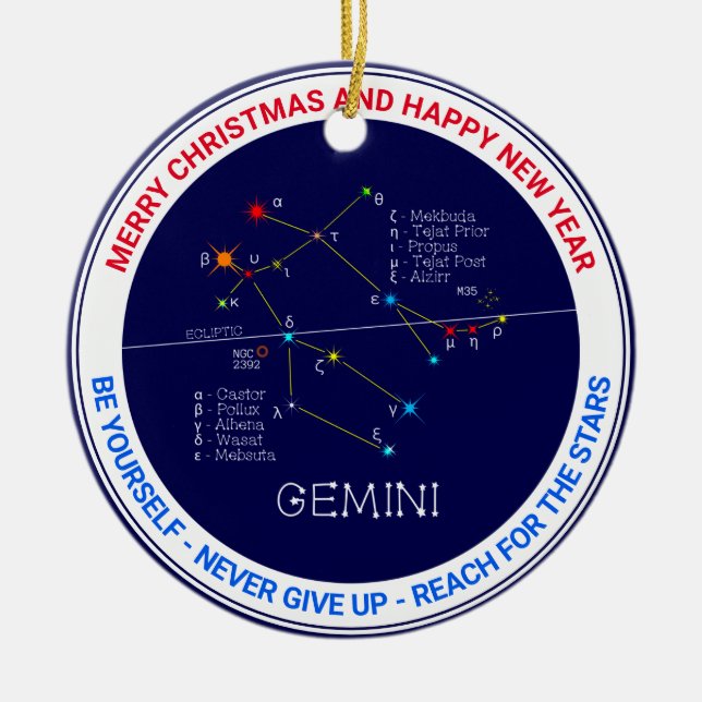 Zodiac Constellation Gemini Keramik Ornament (Vorne)