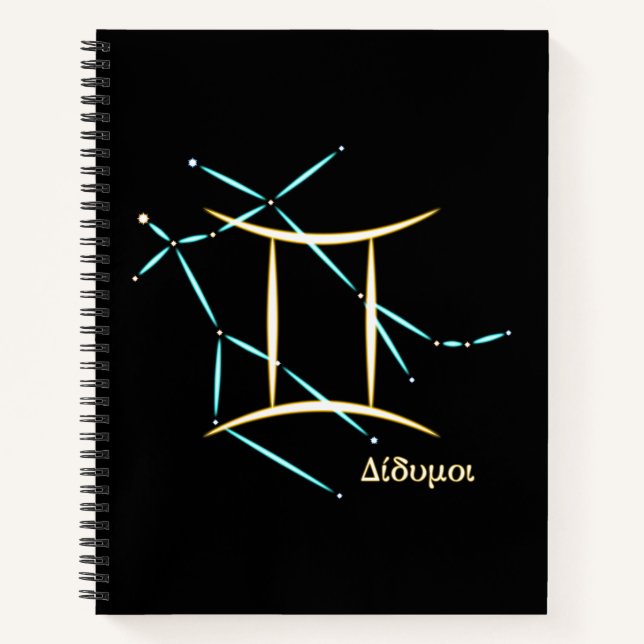 Zodiac Constellation Gemini Notebook Notizbuch (Vorderseite)