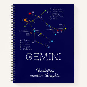 Zodiac Constellation Gemini Notizbuch