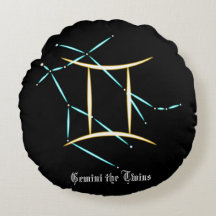 Zodiac Constellation Gemini Rundkissen