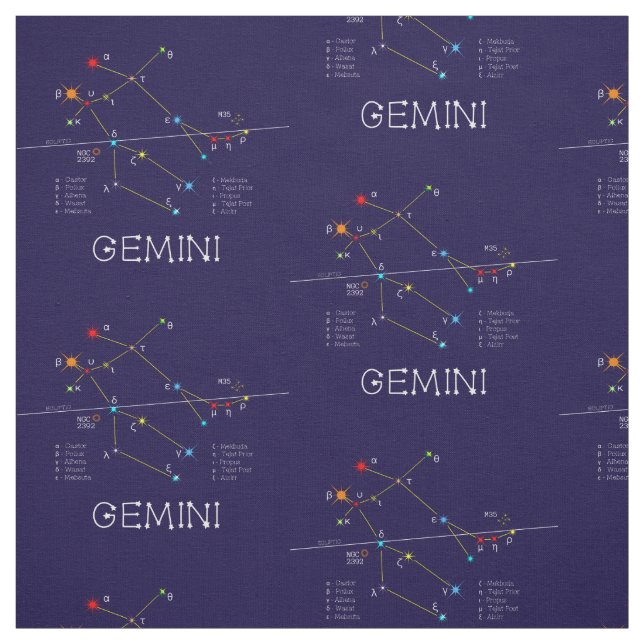 Zodiac Constellation Gemini Stoff (Muster)